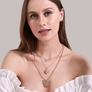 Multi Layer Butterfly Love Choker Pendant Women Necklace Long Sweater Chain