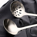 2pcs Stainless Steel Soup Spoon Ladle Colander Dinnerware Cooking Utensils TAE