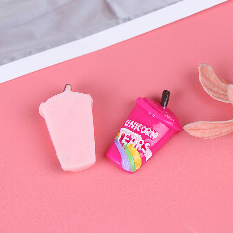 10pcs Rainbow Coffee Cup Polymer Charms Modeling Clay DIY Kit Box `3C