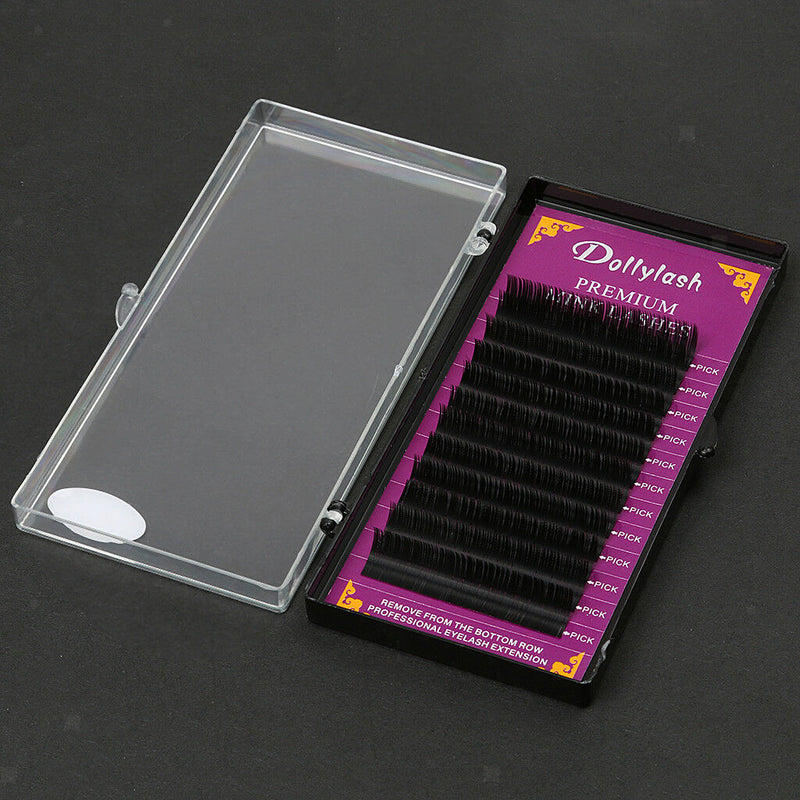 Fiber Black Eyelash Extension D Curl 0.15 Individual Semi Permanent 13mm