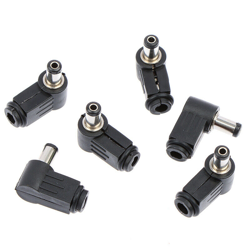 10pc 2.1mm x 5.5mm Male Plug Right Angle L Jack DC Power Tip ConnectorS Hn