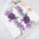 2x/set purple flower embroidery patches for clothes applique embroidery collarME