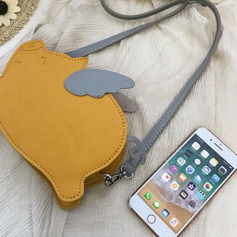 Fashion Cute Pig-Shaped Shoulder Bag Messenger Bag Mini Casual Messenger Ba L1W6