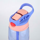 Portable 480mL Plastic Drinking Cup Sport Water Bottle w/Straw (Light Blue)