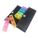 Portable 7 Day Pill Organizer Medicine Fish Oil Case with PU Leather Bag