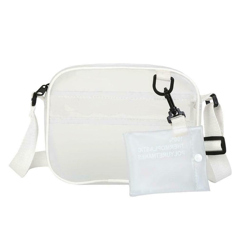 Women PVC Jelly Transparent Mini Shoulder Bag Girl Zipper Messenger Handbag