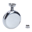 Portable Men Stainless Steel Round Wine Jar Pot Mirror Flagon with Funnel