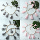 Wooden Beaded Tassel Curtain Mosquito Net Wall Hanging Ornament Craft