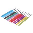 11Pcs Soft Handle Needles Knit Weave Craft Yarn Aluminum Crochet Hooks Set