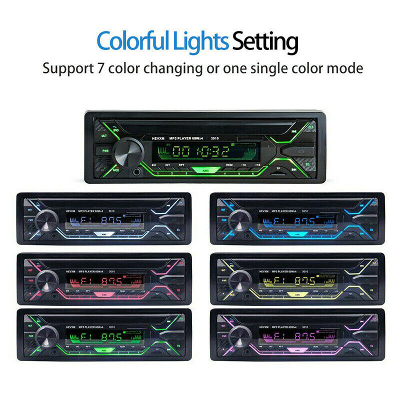 Car Stereo MP3 Player Bluetooth AUX USB TF FM Radio Audio In-dash Handsfree BSE