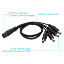 1 Female To 4 Male Power Supply Split Cable Converter DC 12V For CCTV Camera DVR