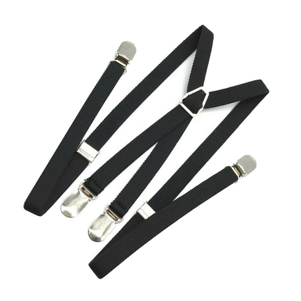 Men X Back Suspender Adjustable Strap Non-slip 4 Clips Trousers Pants Braces