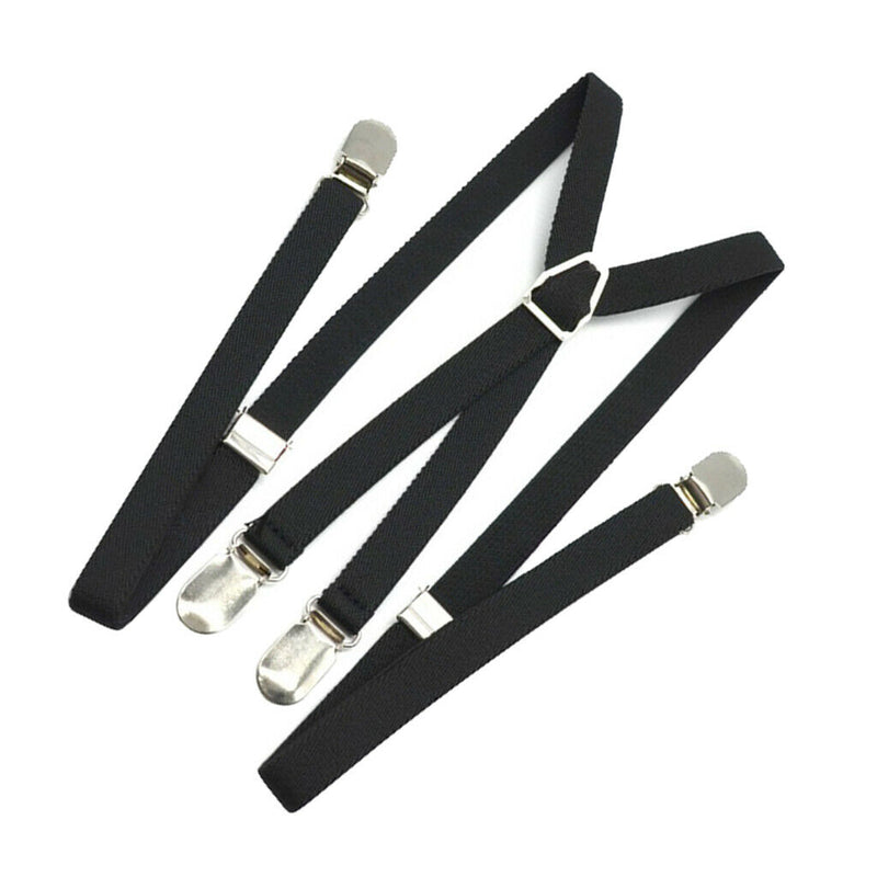 Men X Back Suspender Adjustable Strap Non-slip 4 Clips Trousers Pants Braces