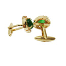 Mens Round Green Opal Cufflinks Shirt Business Cuff Links Wedding Jewelry
