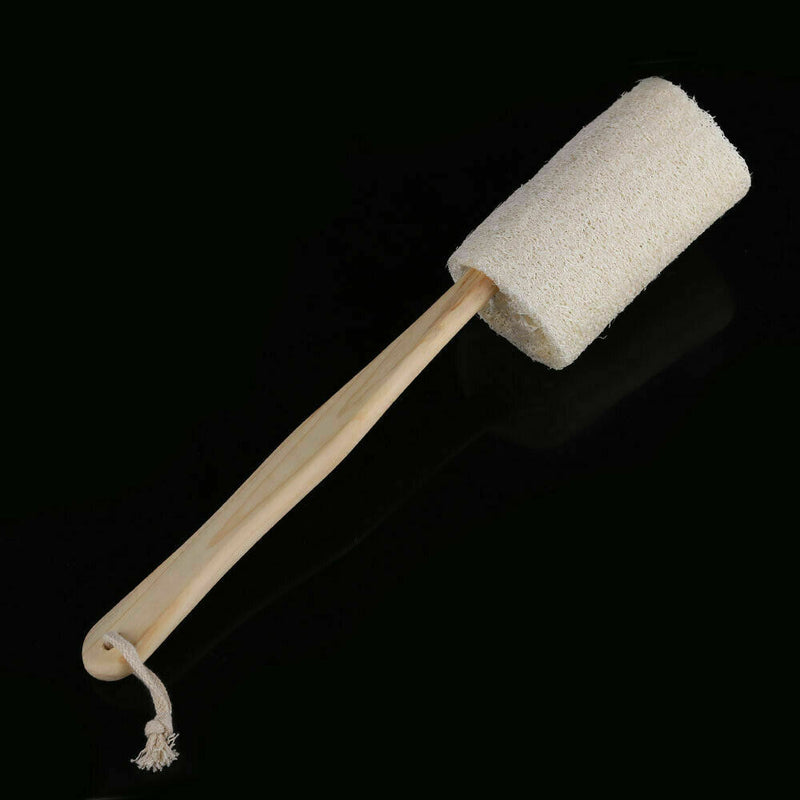 37cm Natural Loofah Shower Bath Back Brush Long Wooden Handle Body Cleaning Tool