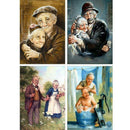 4 Pack Elderly Couple DIY 5D Diamond Painting Full Drill Cross Stitch Home Decor