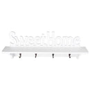 Wood 4 Hooks Storage Rack Wall Mounted Home Bathroom Hanging Shelf Holder