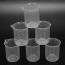 6 Pcs Plastic Lab 100mL Graduated Measuring Beaker Cup Clear V9D9