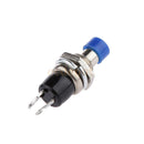10pcs Metal Mini Momentary Push Button Switch On/Off 2 Pin Terminals Blue Knob