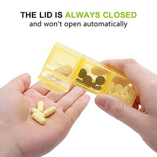 Weekly Pill Organizer(3-Times-A-Day), 7 Day Pill Box, Portable Travel Presc E2P3