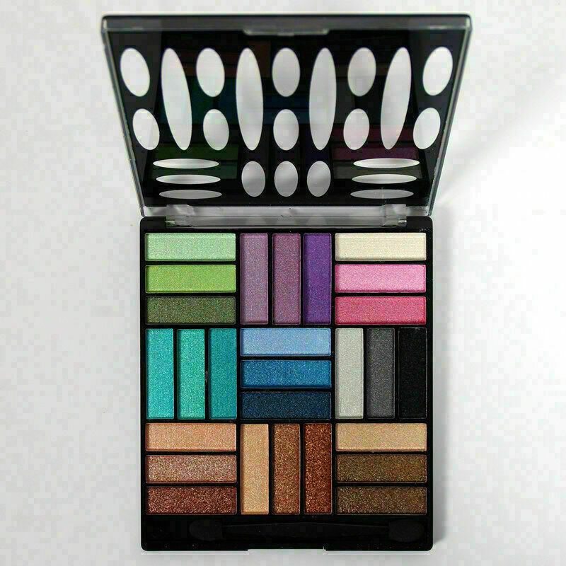 27 Colors Shimmer Eyeshadow Makeup Palette Kit Set W/-Brush L2Q2 V5N9 K1J6 B6I2