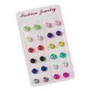 24Pcs Assorted Boho Stud Earrings Set Round Ball Earrings Stud Piercing Earrings