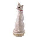 Hand Carved Ancient Egyptian Mau Cat Seated Deity Luck Wealth Statue Decor