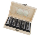 50 Capsules Coins Storage Box for 25mm,27mm,30mm Coins Collector Wooden Boxes