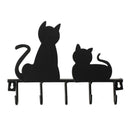 Fashion Black cat design Metal Iron Wall Door Mounted Rustic Clothes Coat h Z3F7