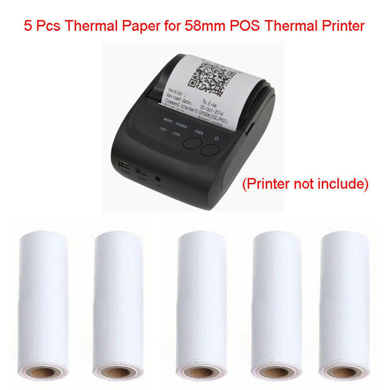 5PCS 57x30mm Thermal Receipt Paper Roll For Mobile POS 58mm Thermal Printer  Kw