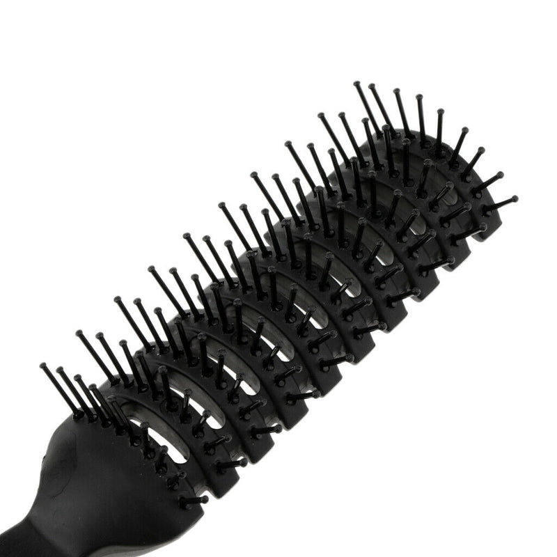 (Pack 2) 7.7'' Plastic Black Handle Ribs Hair Comb Brushes, Hair Comb for