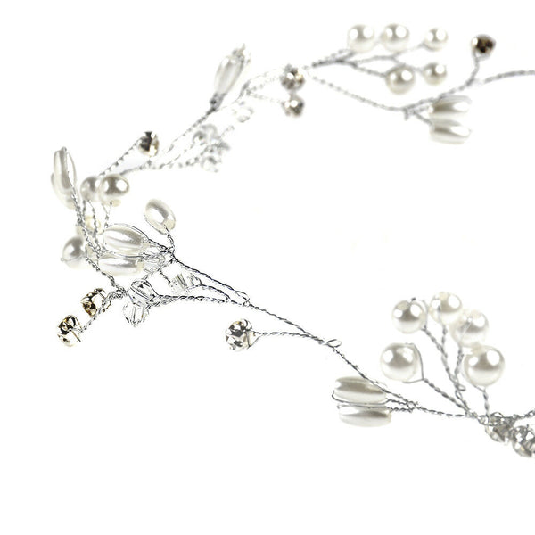 1 Piece Pearls Wedding Hair Vine Crystal Bridal Accessories Diamante Headware