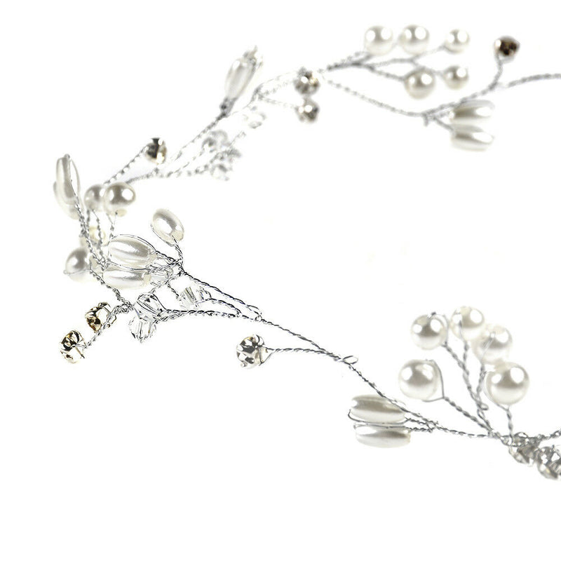 1 Piece Pearls Wedding Hair Vine Crystal Bridal Accessories Diamante Headware