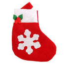 4 pcs Christmas Snowflake Stockings Tableware cover Silverware Cutlery deco F8H9