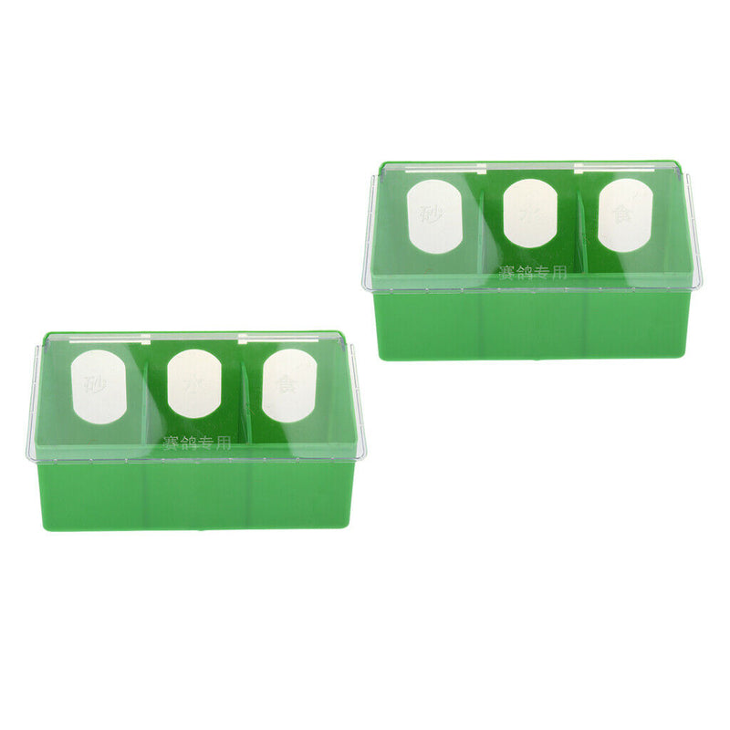 Set of 2x Pigeon Food Water Bowl Feeder Plastic Birds Cage Sand Food Box