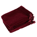10 pieces Velvet Bags Wedding Party Gift Drawstring Jewelry Pouches Wine Red