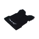 Women Winter Woolen Knitting Hat Cute Cat Ears Braided Knitted Fur Cap