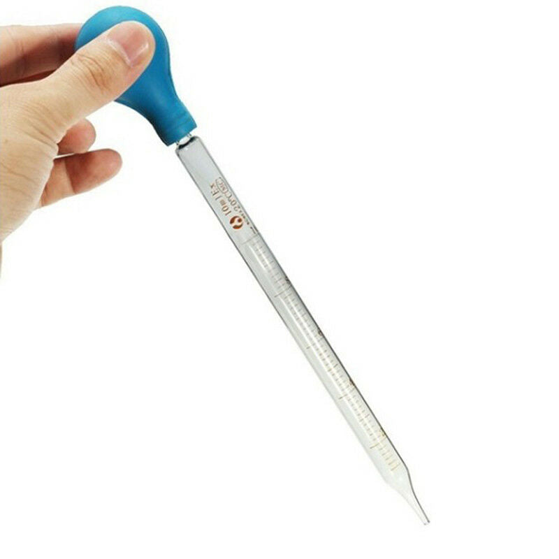 1Pc 10ml Rubber Head Glass Dropper Glass Pipette Lab Dropper Pipet With Scale Ew