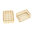 Rectangle Crystal Jewelry Box Travel Necklace Bracelet Trinket Storage Case