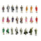50x 1/87 Color People  Models Standing For Railway Layout Accessories