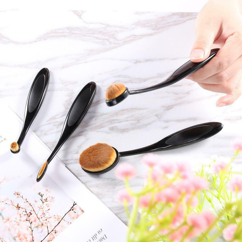 4pcs Woman Toothbrush Foundation Brushes Make Up Brushes Set Face Powder Bl