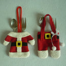 6x Santa Suit Christmas Cutlery holder tableware Silverware bag DecorationsB Gn