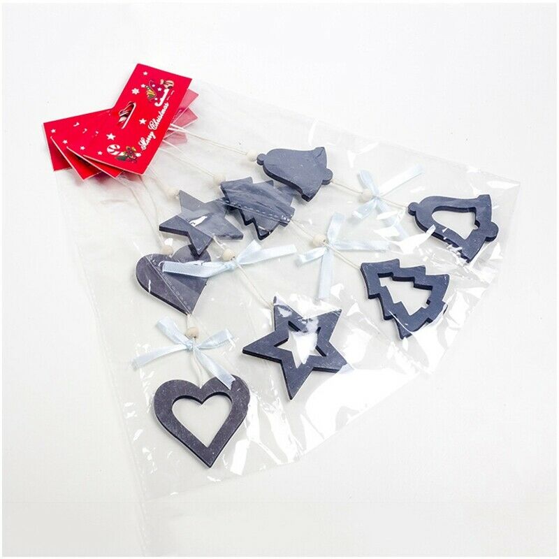 1 Set 4Pcs Christmas Tree Decorations Ornaments Wooden Printing Ornaments C