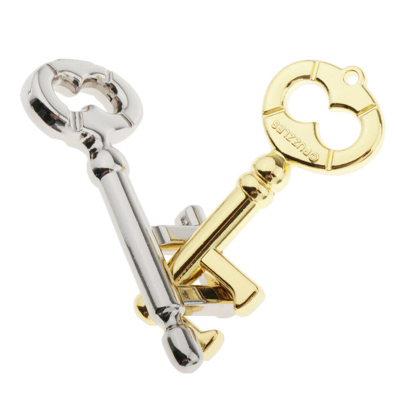 2 Pack Zinc Alloy Interlock Keys Puzzles, Disentanglement Challenge Magic Ring