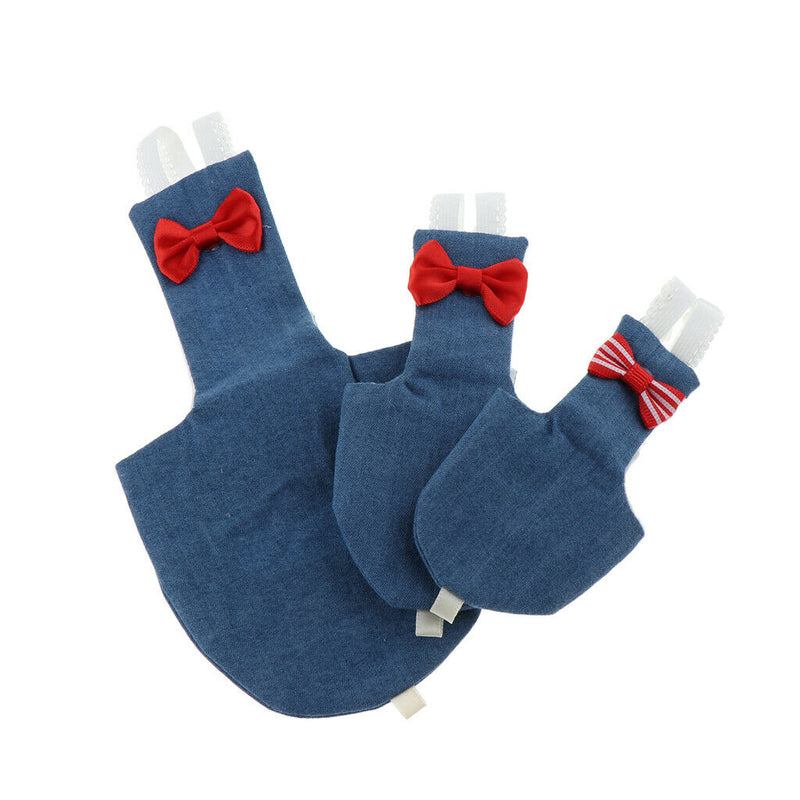 Set of 2 Denim Cloth Washable Parrot Bird Diaper Nappy Adjustable Flight Suit