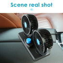 12V Dual Head Car Fan 2 Speeds 5 Blades Dashboard Electric Cooling Fan A