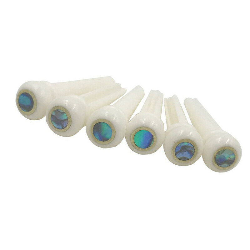Guitar Bone Bridge Pins with 5.3mm Position Abanlone Dot for Acoustic Guita