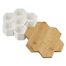 Planter Pots Indoor, 7 Pack 2.75 Inch Modern White Ceramic Small Hex Succul