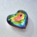 Smooth Rainbow Titanium Crystal Heart Pendant Bead 30x24mm SH689
