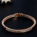 Fashion Women Crystal Rhinestone Stainless Steel Cuff Bangle Bracelet Jewelry